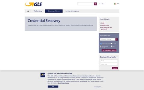 Credential Recovery - www.gls-italy.com