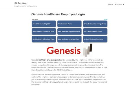 Genesis Healthcare Employee Login - - Bill Pay Help