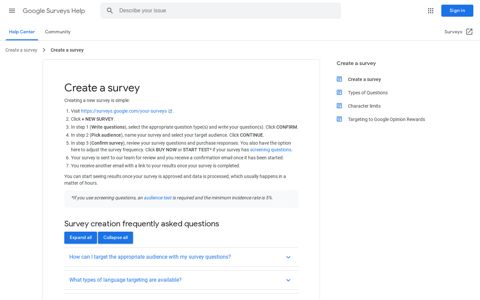 Create a survey - Google Surveys Help - Google Support