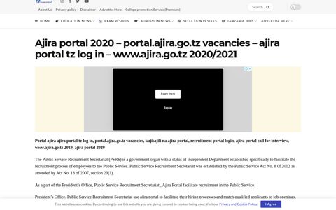 ajira portal tz log in - Udahiliportal