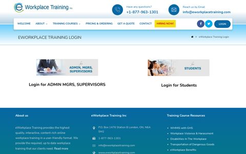 Your Online Training Login Page | eWorkplace Training