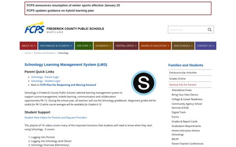 Schoology | Families and Students - Frederick County Public ...