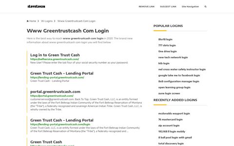 Www Greentrustcash Com Login ❤️ One Click Access - iLoveLogin
