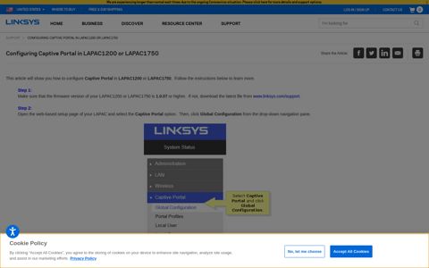 Configuring Captive Portal in LAPAC1200 or ... - Linksys