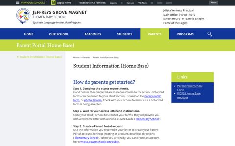 Parent Portal (Home Base) / Student Information (Home Base)
