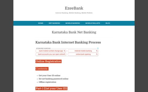 Karnataka Bank Net Banking - EzeeBank