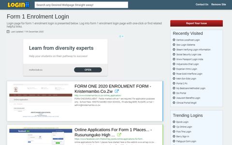 Form 1 Enrolment Login - Loginii.com