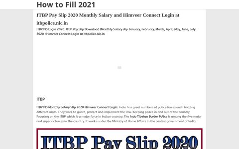 ITBP PIS Himveer Connect Login | ITBP Pay Slip 2020 ...