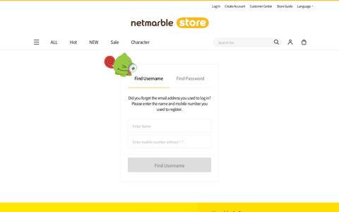 Find Username/Password - Netmarble Store