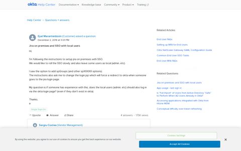 Jira on premises and SSO with local users - Okta Support