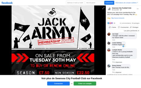 Renew your Jack Army membership for the... - Swansea City ...