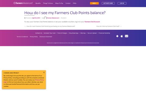 How do I see my Farmers Club Points balance? | Farmers ...