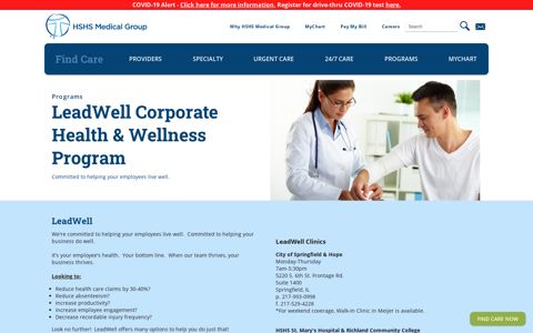 LeadWell Corporate Health ... - HSHS Medical Group