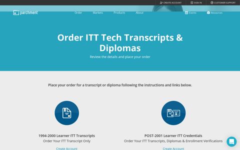 Order ITT Tech Transcripts & Diplomas - Parchment