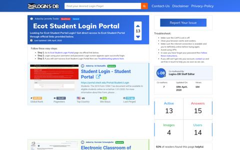 Ecot Student Login Portal - Logins-DB