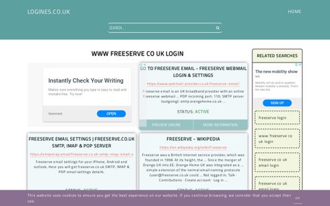 www freeserve co uk login - General Information about Login