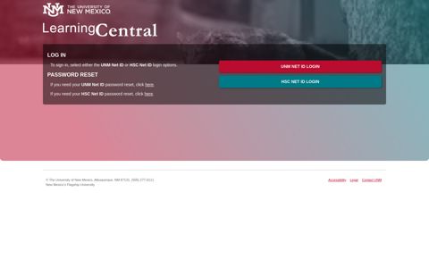 UNM Learning Central: Login