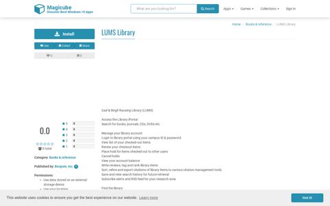 LUMS Library for Windows 10 Mobile