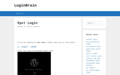 Epct Login - Wipo - LoginBrain