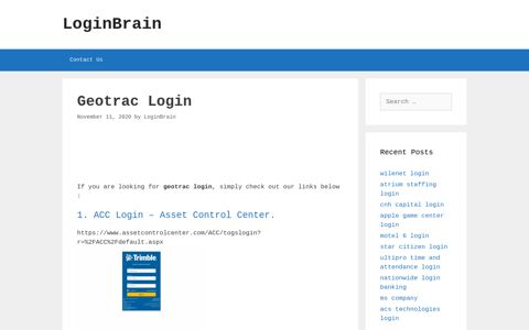 Geotrac Acc Login - Asset Control Center. - LoginBrain