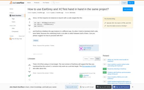 How to use EarlGrey and XCTest hand in hand in the same ...