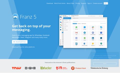 Franz – a free messaging app for Slack, Facebook Messenger ...