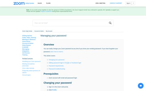 Managing your password – Zoom Help Center