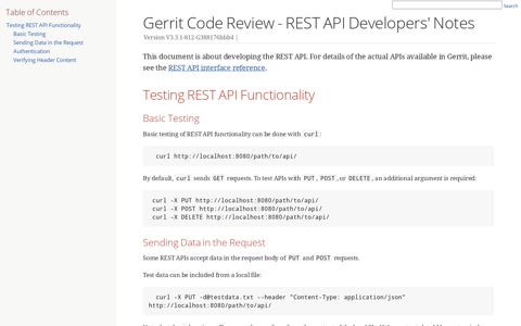REST API Developers' Notes - Gerrit Code Review