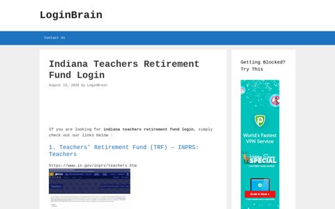 indiana teachers retirement fund login - LoginBrain