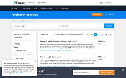 Freelancer login Jobs, Employment | Freelancer