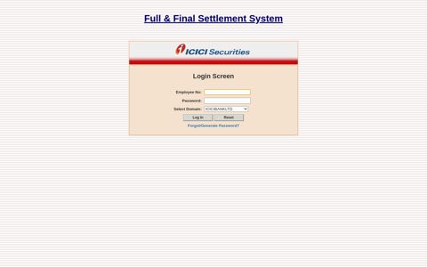 Full & Final Settlement System - ICICI Securities