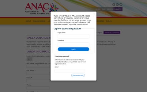 make a donation to anac - Association of Nurses in AIDS Care