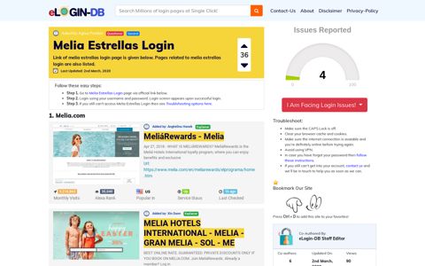 Melia Estrellas Login - A database full of login pages from all ...