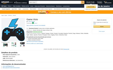 Game Vicio: Amazon.com.br: Amazon Appstore