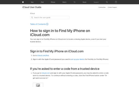 How to sign in to Find My iPhone on iCloud.com - Apple Support