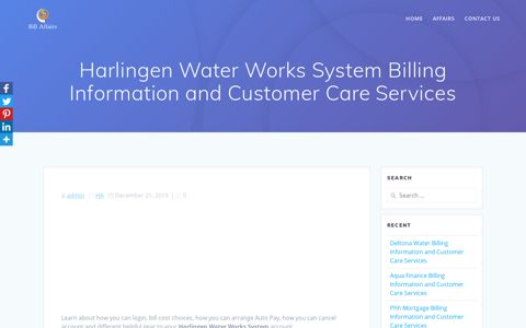 Harlingen Water Works System Billing Information and ...