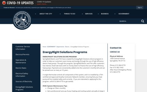 EnergyRight Solutions Programs | Springfield, TN - Official ...
