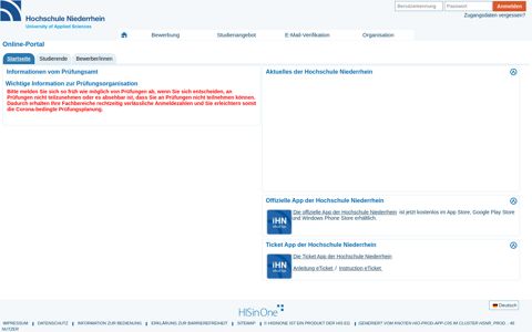 Online-Portal - Hochschule Niederrhein