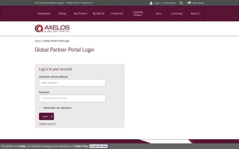 Global Partner Programme Login - Axelos