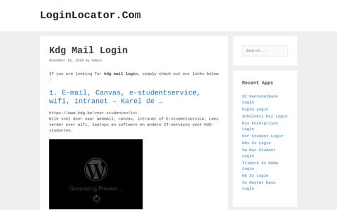 Kdg Mail Login - LoginLocator.Com