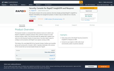 AWS Marketplace: Security Console for Rapid7 InsightVM and ...