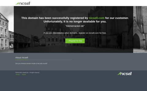 This domain has been registered for a customer by nicsell