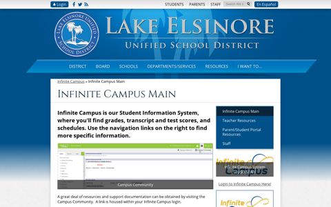 Infinite Campus Main - Lake Elsinore Unified School District