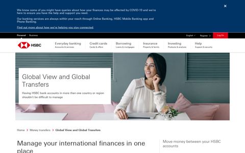 Global View And Global Transfers | Online Platform - HSBC UAE