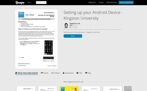 Setting up your Android Device - Kingston University