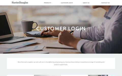 Customer Login - Hunter Douglas Components