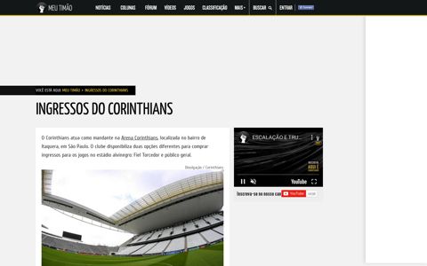 Ingressos do Corinthians - Meu Timão