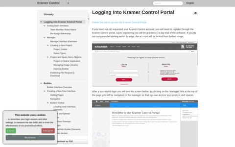 Logging Into Kramer Control Portal - Kramer Control - 1 - Manula