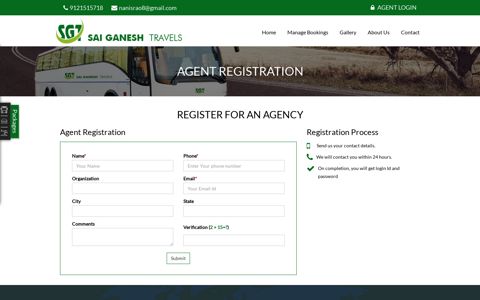 Agent Registration - Sai Ganesh Travels