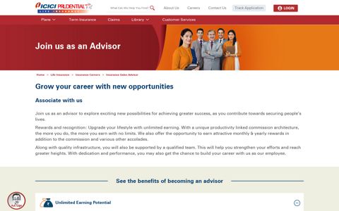 Join us as an Advisor - ICICI Prudential Life Insurance